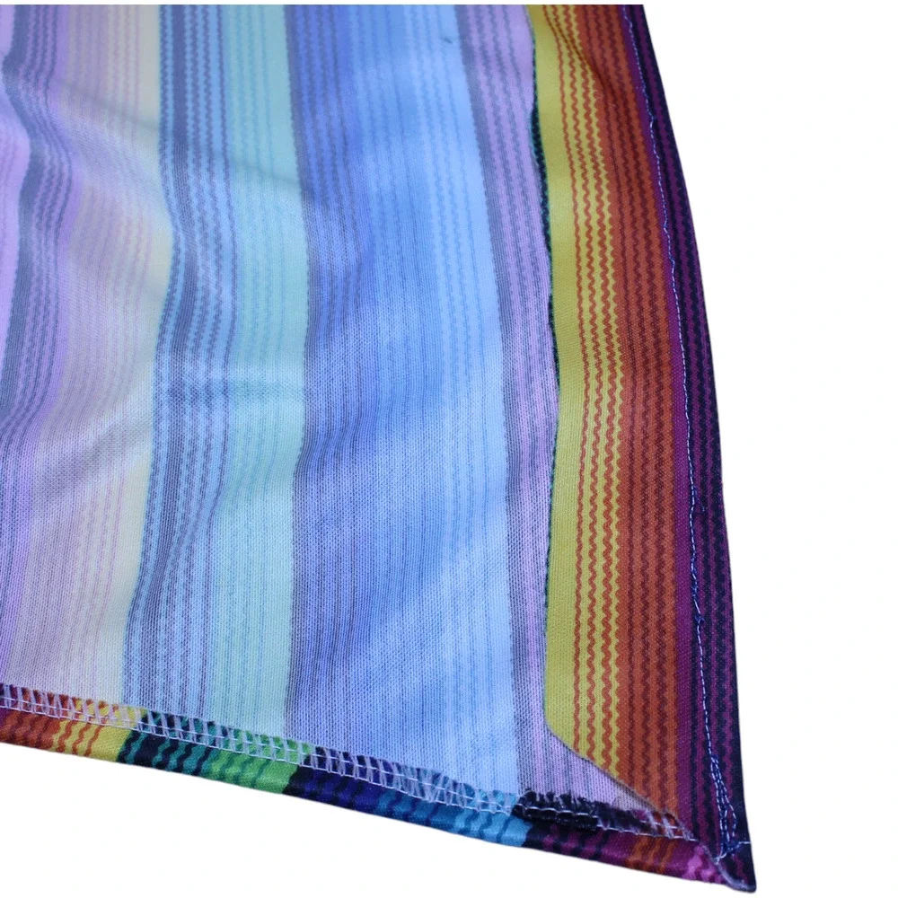 Rainbow Striped Fringed Dog Poncho Clothing Small